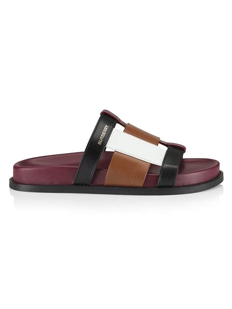 burberry colorblock leather slides|Women’s Designer Sandals .